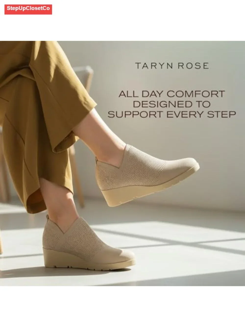 Womens Lightweight Knit Wedge Sneaker Slip-On Comfort Shoes
